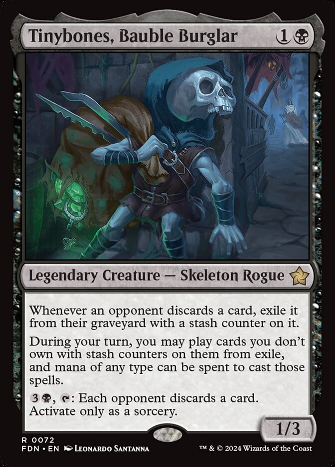 MTG Card Title: Tinybones, Bauble Burglar FDN/72