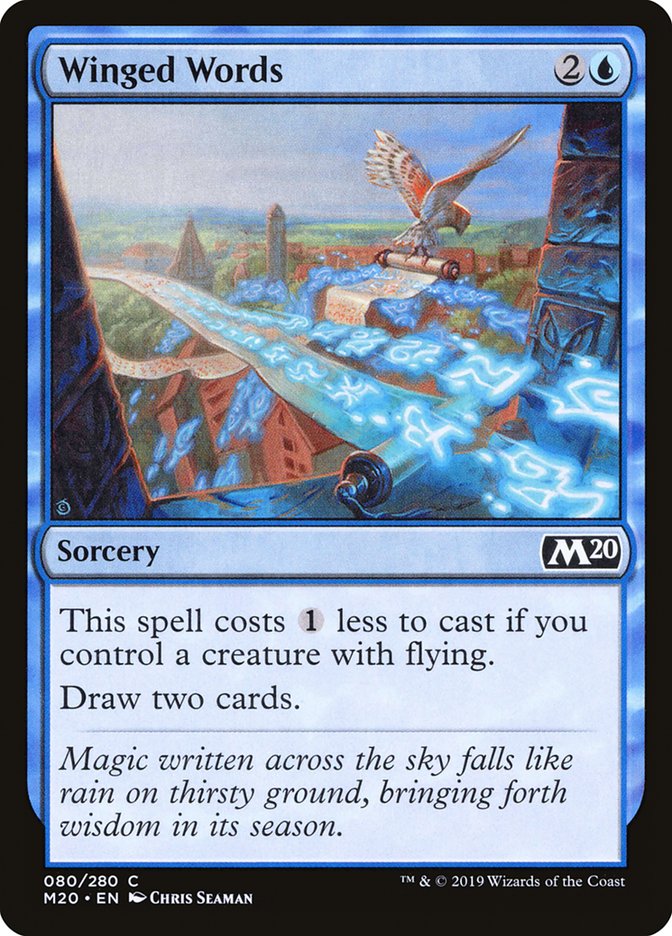 MTG Card Title: Winged Words M20/80