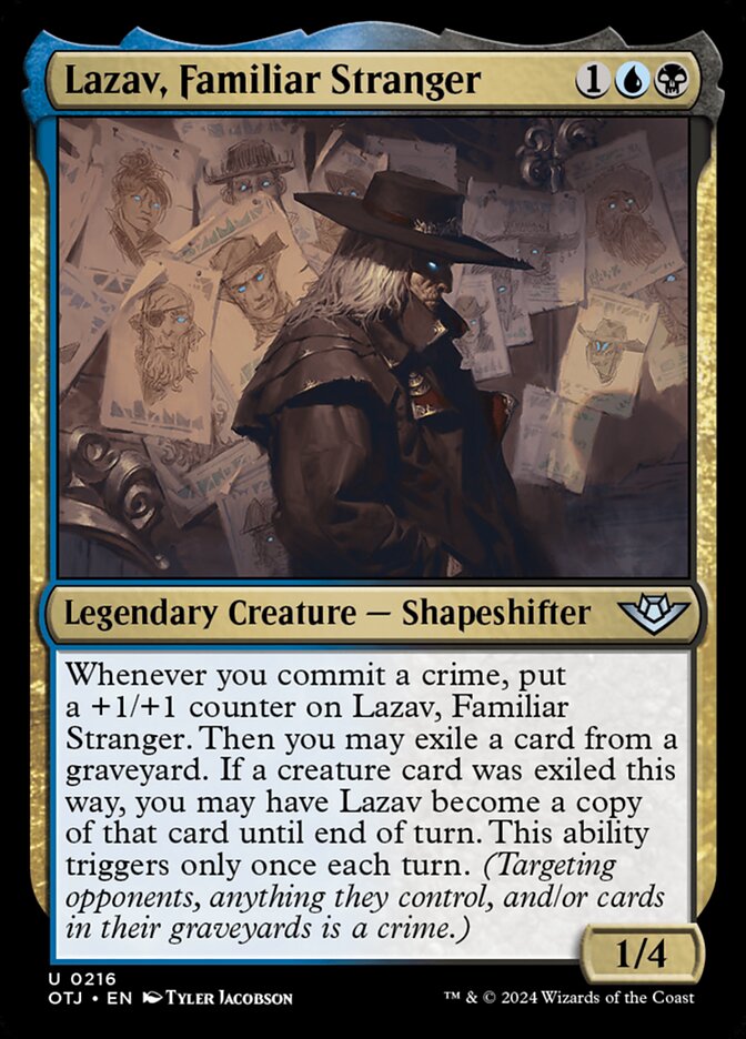 MTG Card Title: Lazav, Familiar Stranger OTJ/216