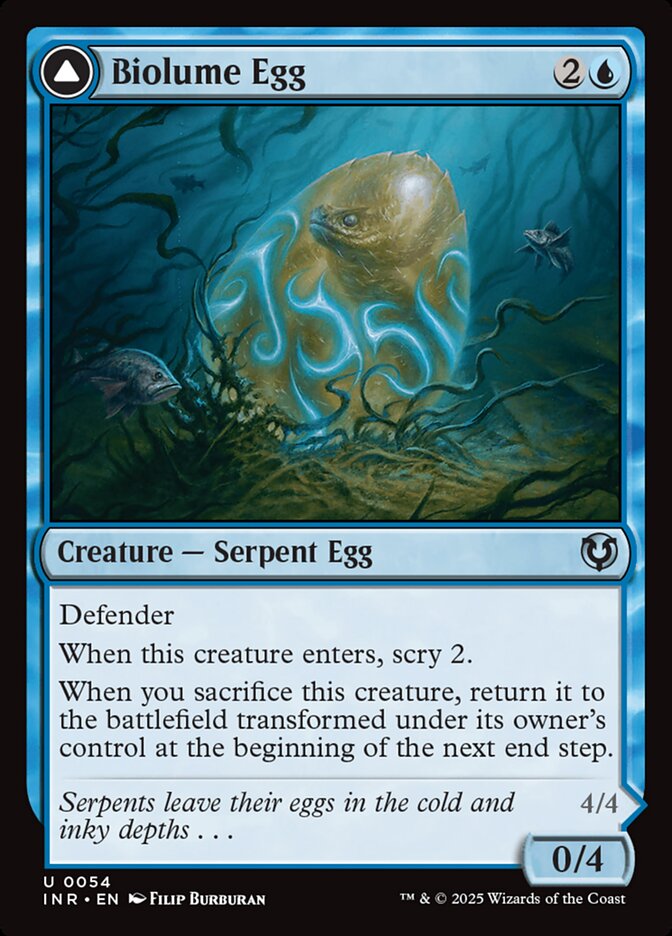 MTG Card Title: Biolume Egg // Biolume Serpent INR/54