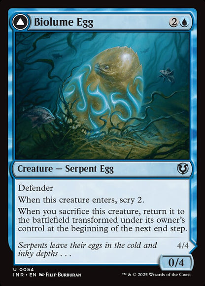 MTG Card Title: Biolume Egg // Biolume Serpent INR/54