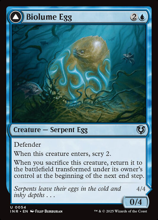 MTG Card Title: Biolume Egg // Biolume Serpent INR/54