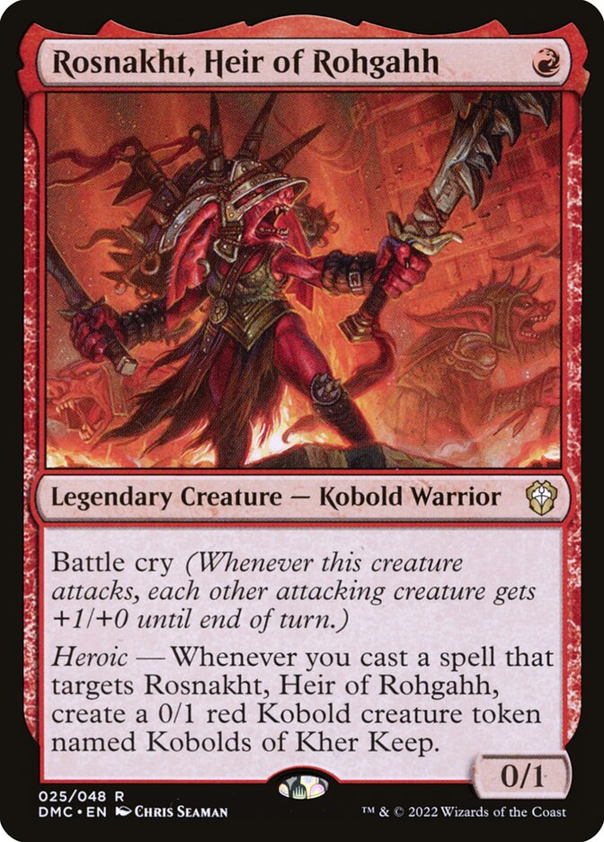 MTG Card Title: Rosnakht, Heir of Rohgahh DMC/25