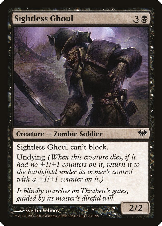 MTG Card Title: Sightless Ghoul DKA/73