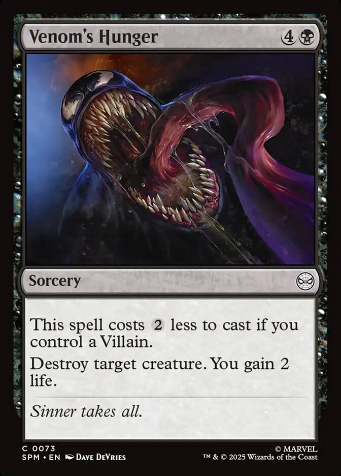 MTG Card Title: Venom's Hunger SPM/73