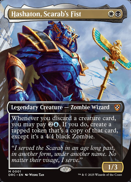 MTG Card Title: Hashaton, Scarab's Fist DRC/1