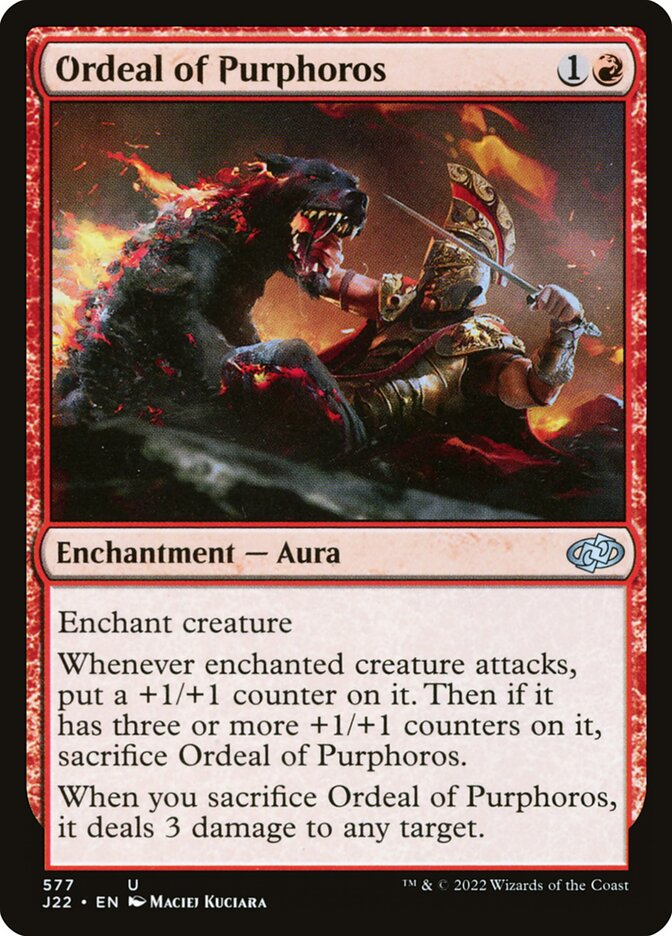 MTG Card Title: Ordeal of Purphoros J22/577