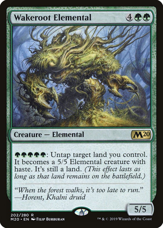 MTG Card Title: Wakeroot Elemental M20/202