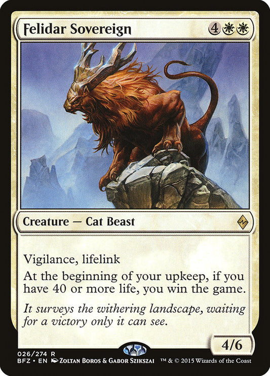 MTG Card Title: Felidar Sovereign BFZ/26