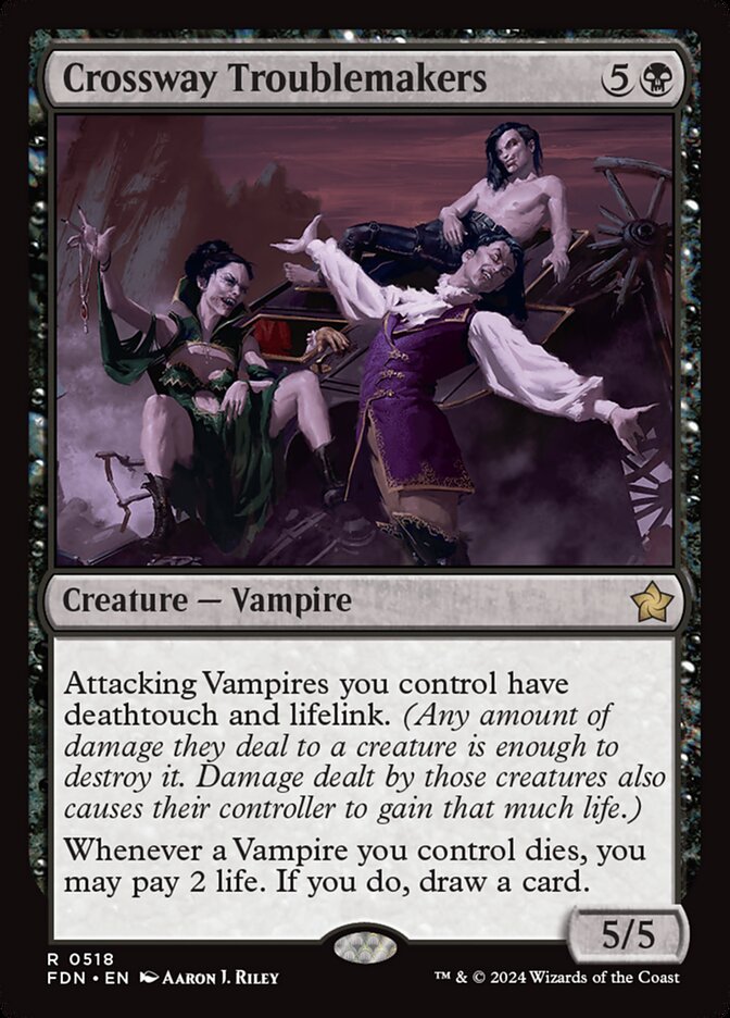 MTG Card Title: Crossway Troublemakers FDN/518