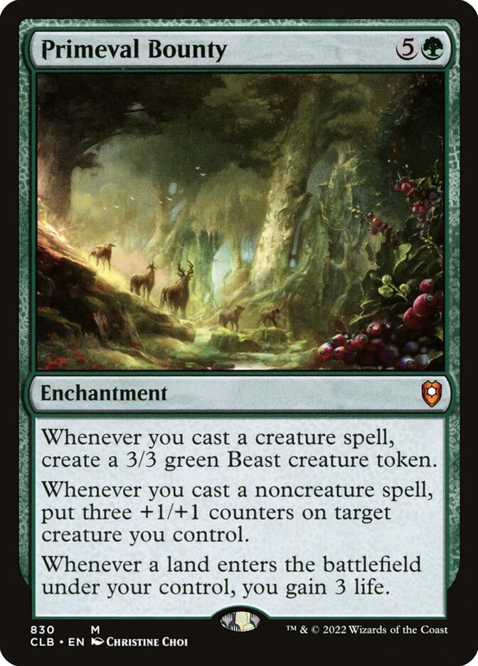 MTG Card Title: Primeval Bounty CLB/830