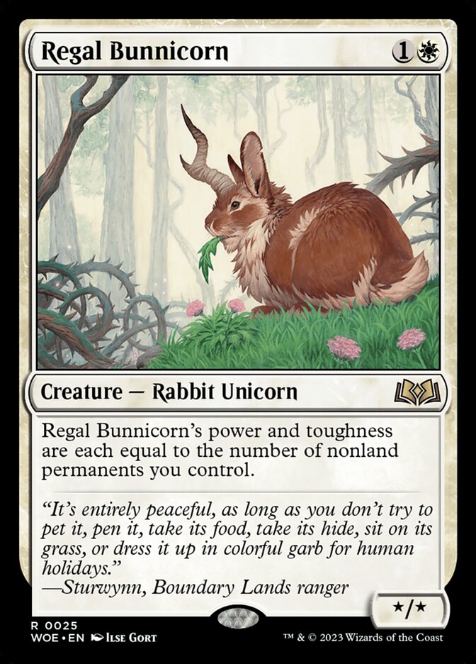 MTG Card Title: Regal Bunnicorn WOE/25