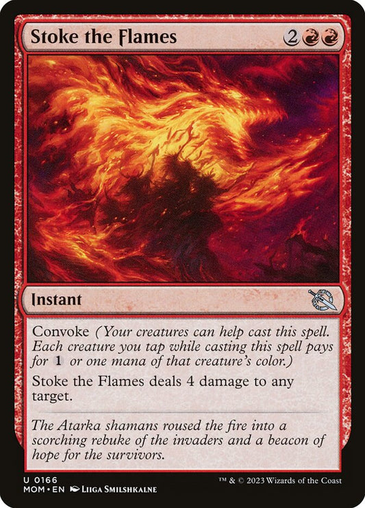MTG Card Title: Stoke the Flames MOM/166