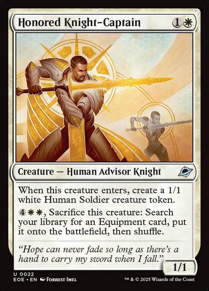 MTG Card Title: Honored Knight-Captain EOE/22