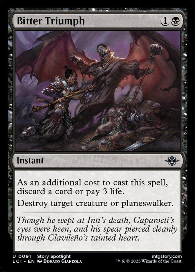 MTG Card Title: Bitter Triumph LCI/91