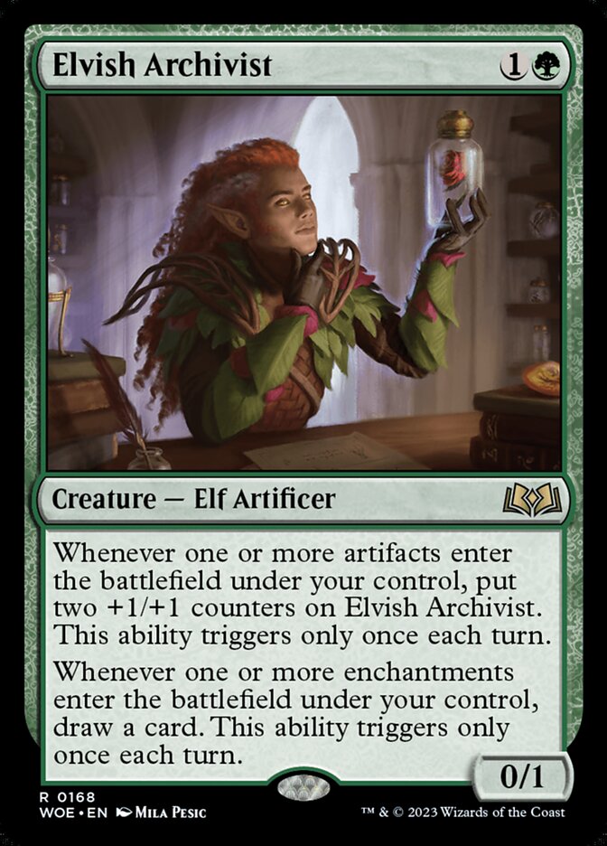 MTG Card Title: Elvish Archivist WOE/168