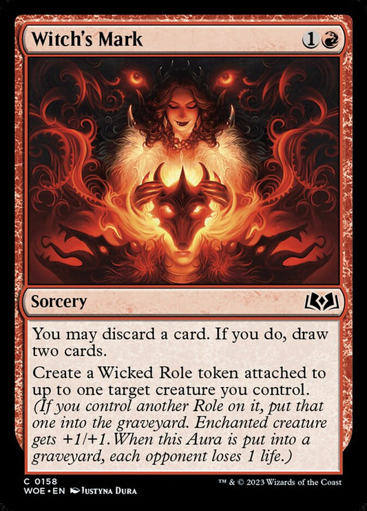 MTG Card Title: Witch's Mark WOE/158
