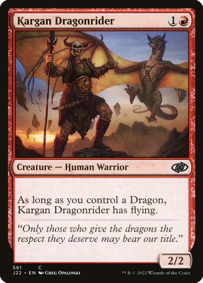 MTG Card Title: Kargan Dragonrider J22/561