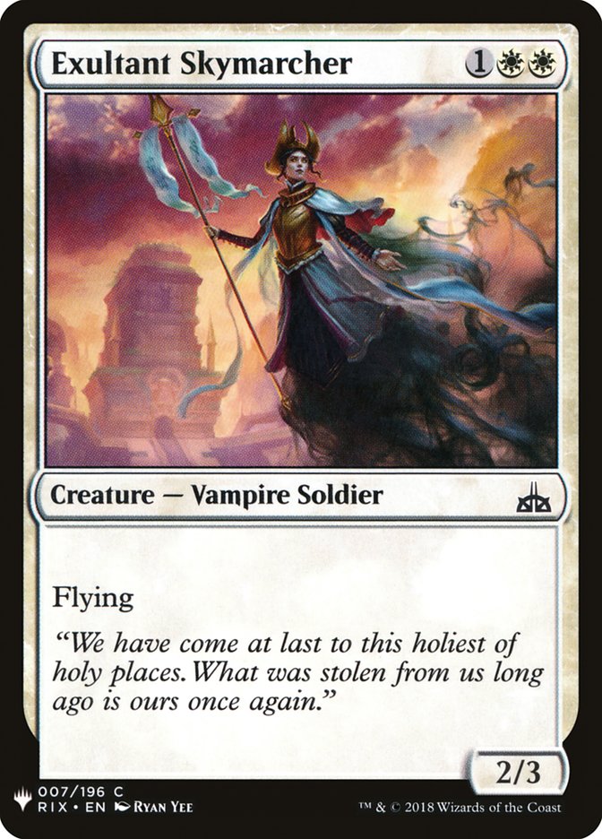 MTG Card Title: Exultant Skymarcher PLST/RIX-7