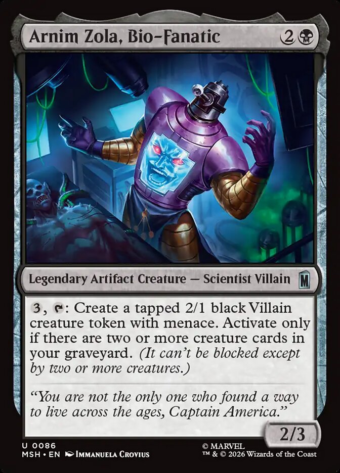 MTG Card Title: Arnim Zola, Bio-Fanatic MSH/86