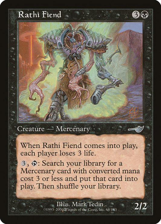 MTG Card Title: Rathi Fiend NEM/68