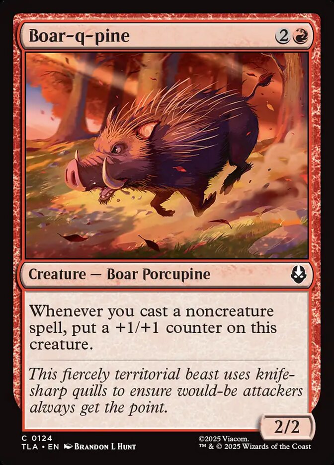 MTG Card Title: Boar-q-pine TLA/124