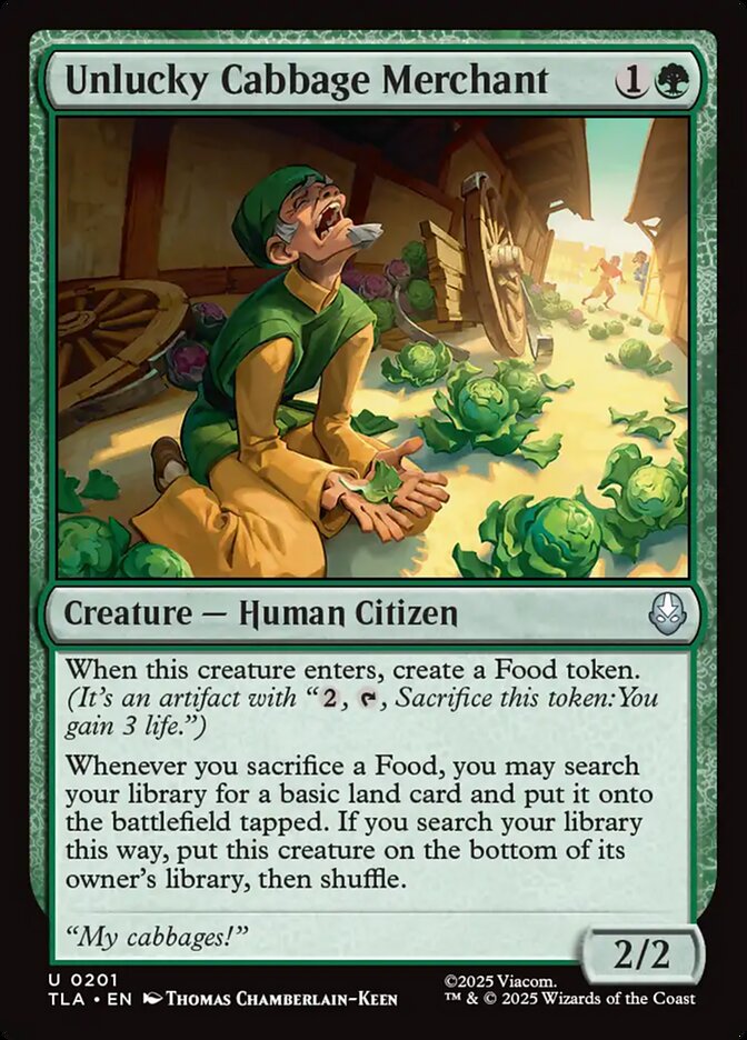 MTG Card Title: Unlucky Cabbage Merchant TLA/201