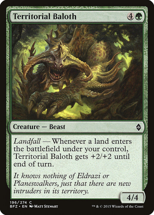 MTG Card Title: Territorial Baloth BFZ/196