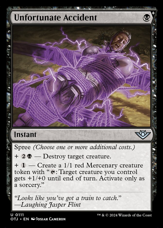 MTG Card Title: Unfortunate Accident OTJ/111