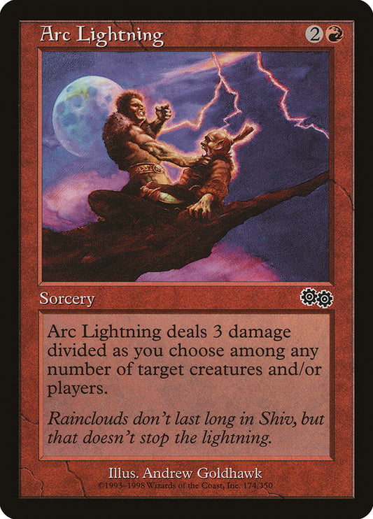 MTG Card Title: Arc Lightning USG/174