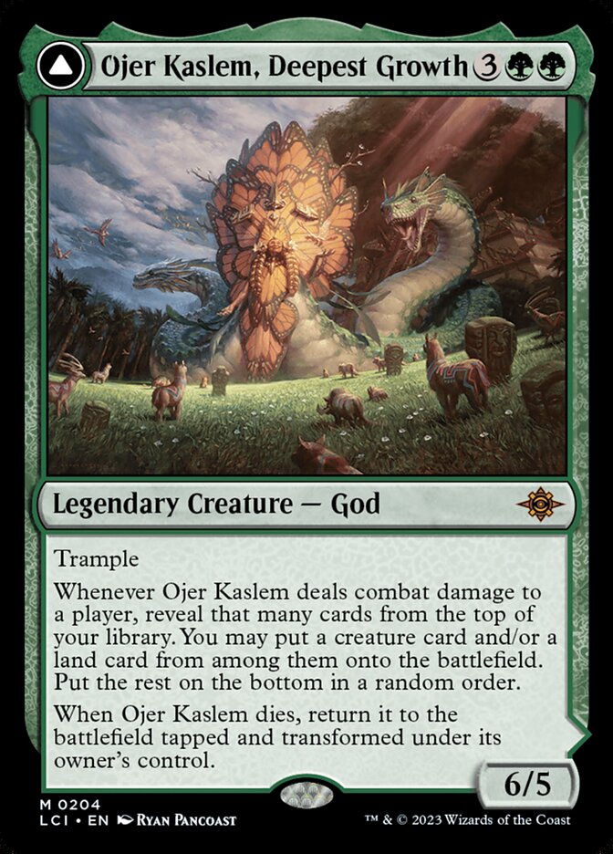 MTG Card Title: Ojer Kaslem, Deepest Growth // Temple of Cultivation LCI/204