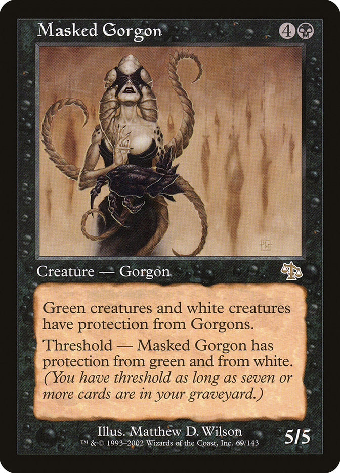 MTG Card Title: Masked Gorgon JUD/69