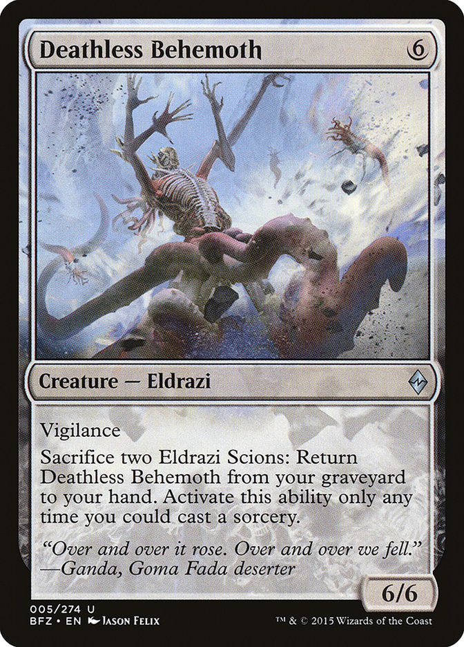 MTG Card Title: Deathless Behemoth BFZ/5