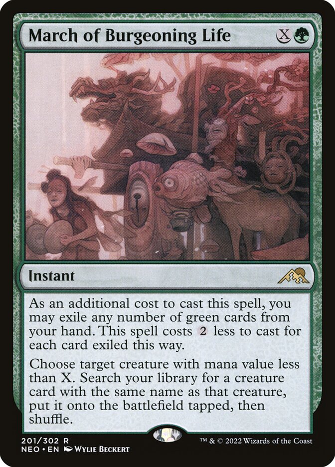 MTG Card Title: March of Burgeoning Life NEO/201
