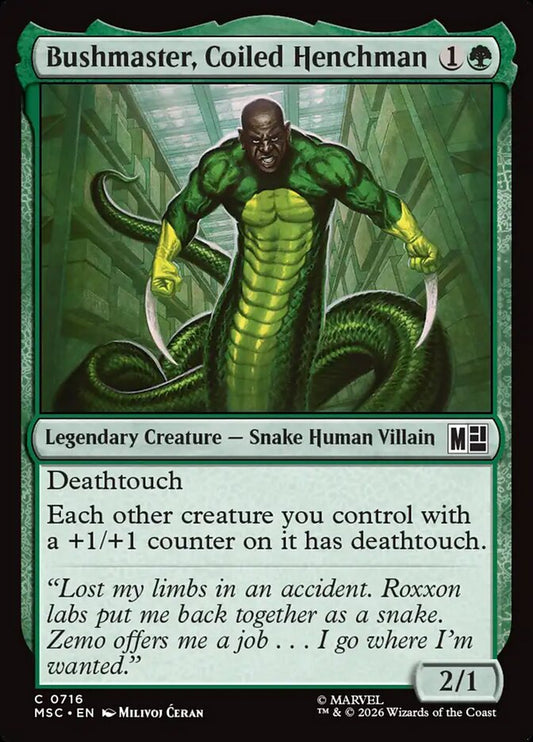 MTG Card Title: Bushmaster, Coiled Henchman MSC/716