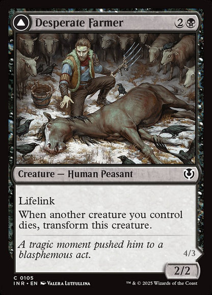MTG Card Title: Desperate Farmer // Depraved Harvester INR/105