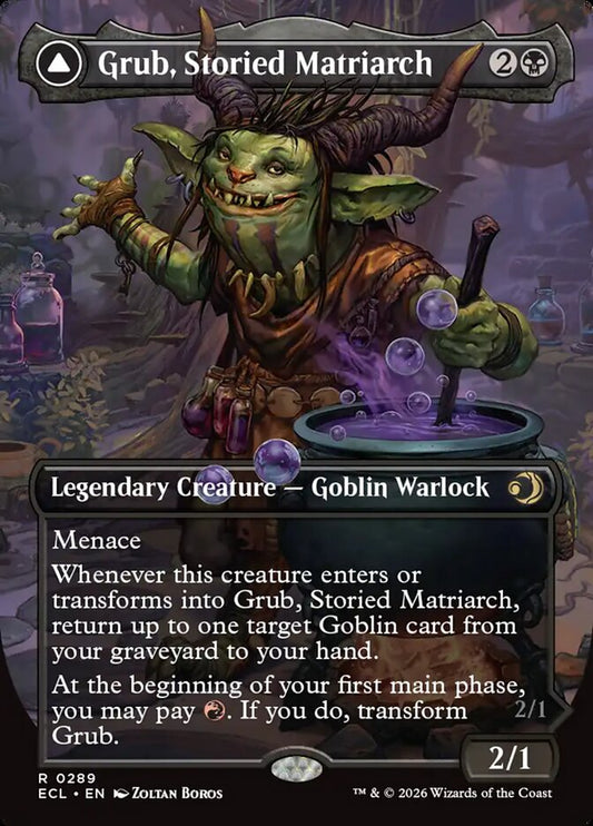 MTG Card Title: Grub, Storied Matriarch // Grub, Notorious Auntie ECL/289