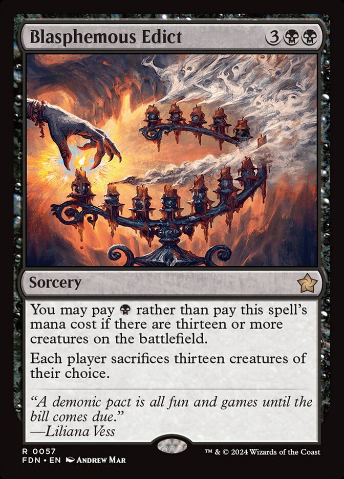 MTG Card Title: Blasphemous Edict FDN/57