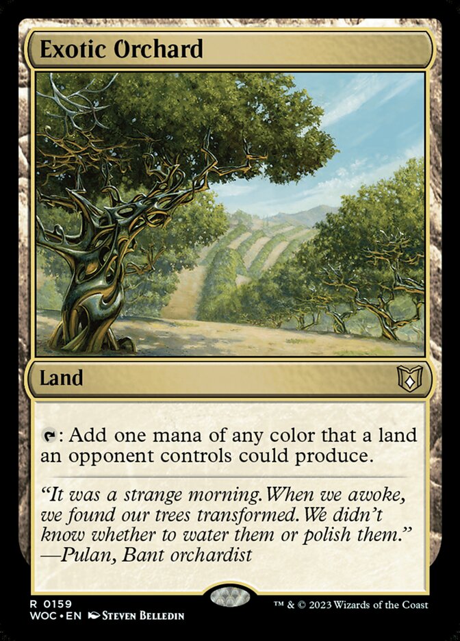 MTG Card Title: Exotic Orchard WOC/159