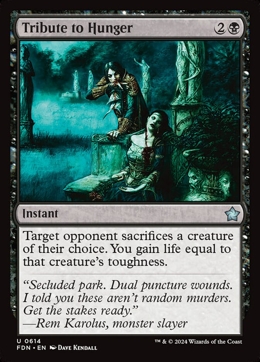 MTG Card Title: Tribute to Hunger FDN/614