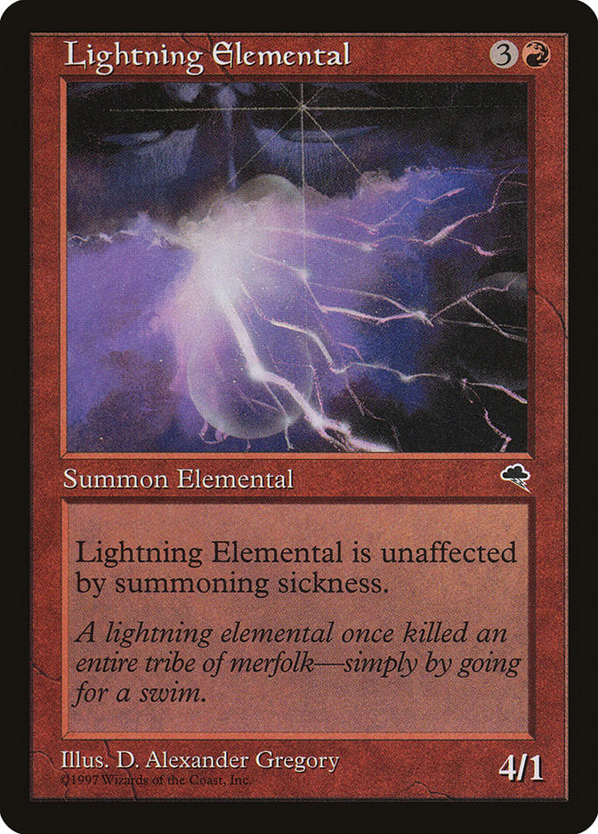MTG Card Title: Lightning Elemental TMP/186