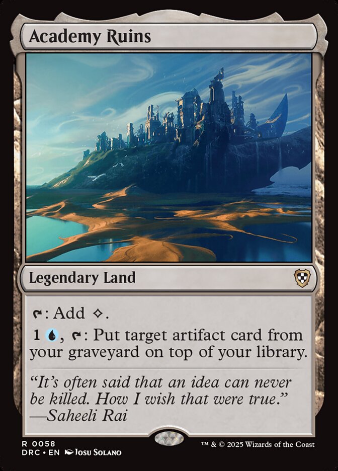MTG Card Title: Academy Ruins DRC/58