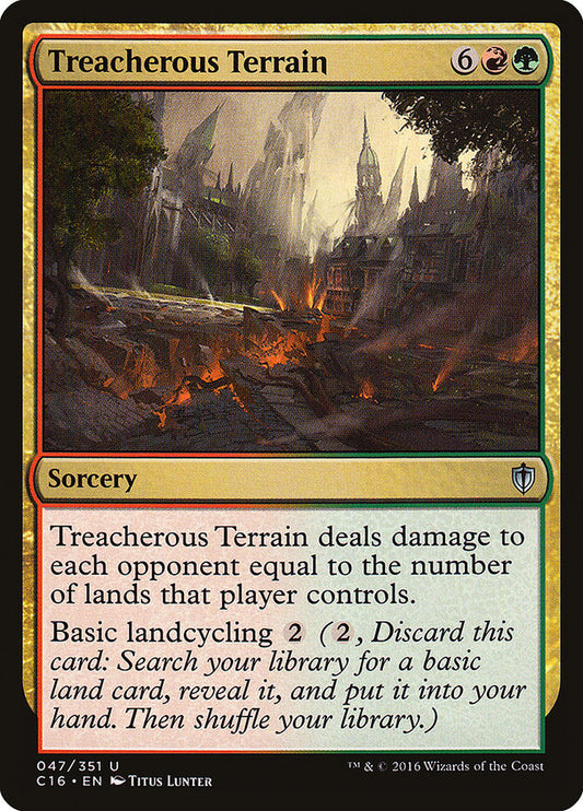 MTG Card Title: Treacherous Terrain C16/47