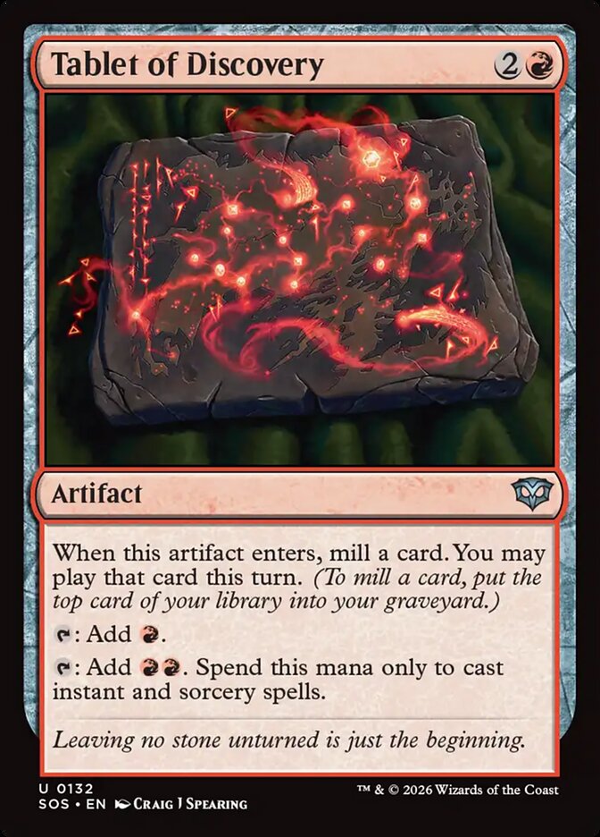 MTG Card Title: Tablet of Discovery SOS/132