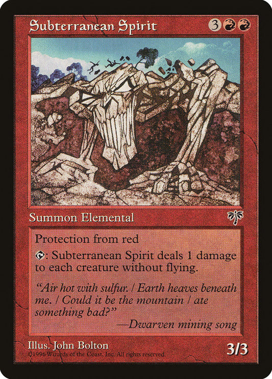 MTG Card Title: Subterranean Spirit MIR/195