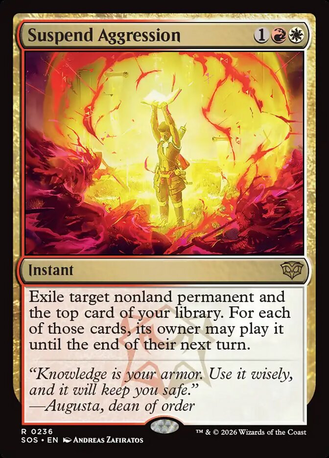 MTG Card Title: Suspend Aggression SOS/236