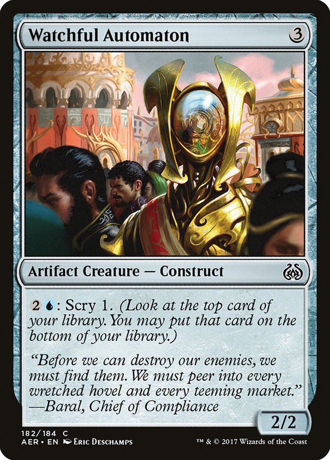 MTG Card Title: Watchful Automaton AER/182