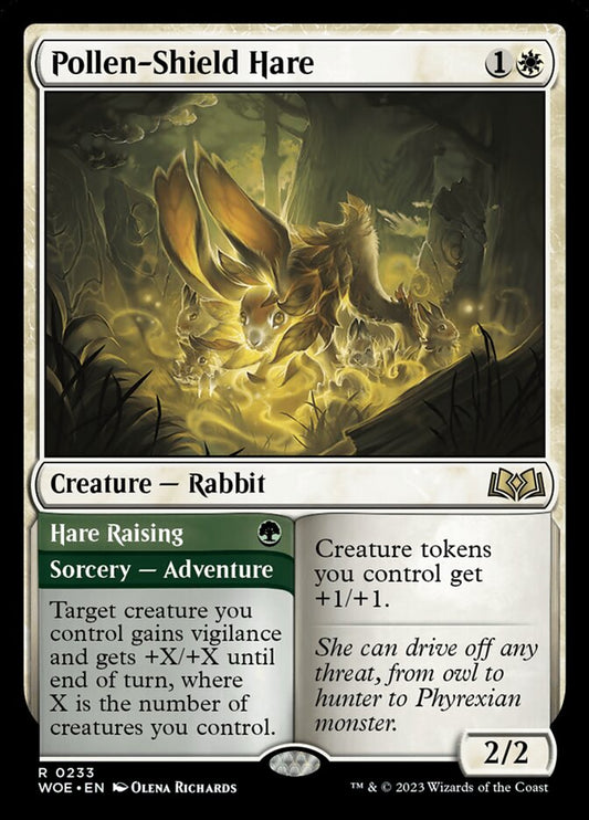 MTG Card Title: Pollen-Shield Hare // Hare Raising WOE/233