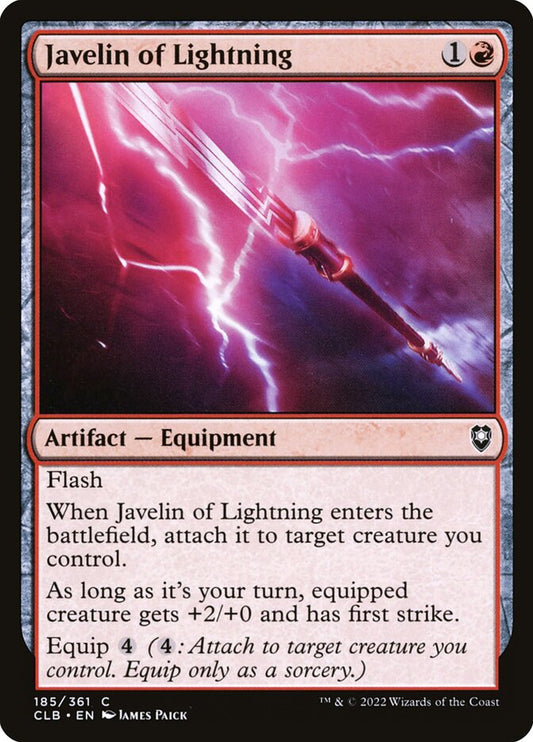 MTG Card Title: Javelin of Lightning CLB/185