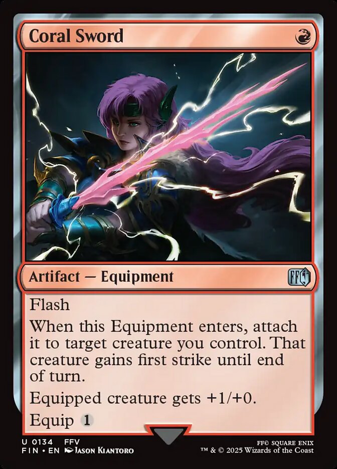 MTG Card Title: Coral Sword FIN/134